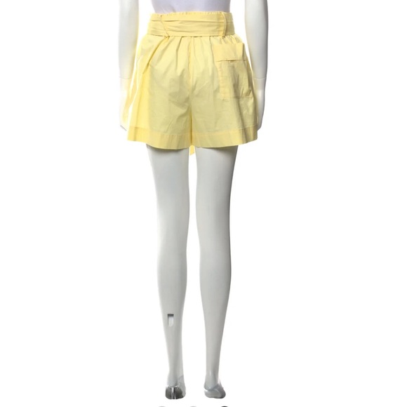 NWT Staud Women’s Yellow High-Rise Belted Shorts Size 0 - Picture 5 of 16
